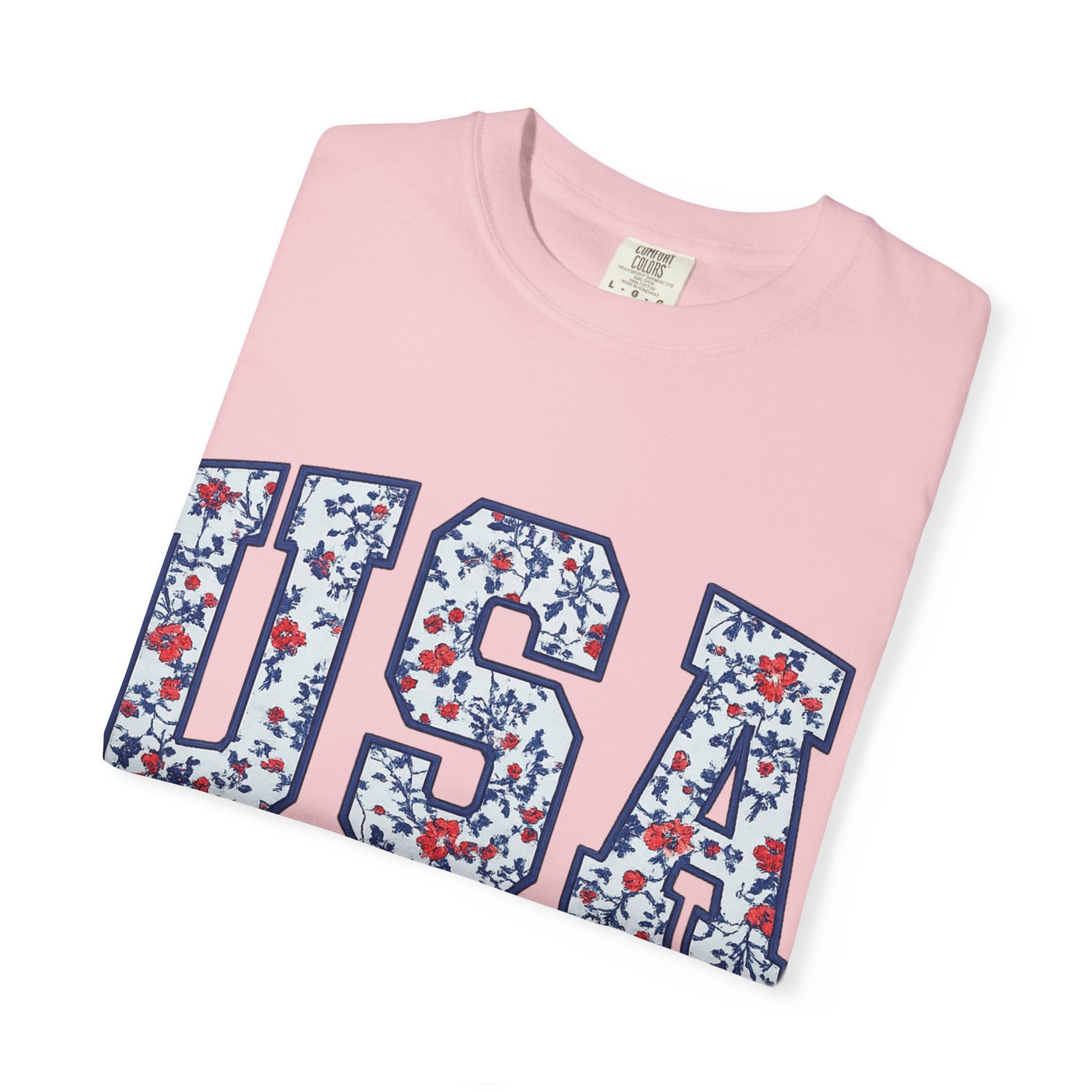 USA Floral Graphic T-Shirt — EST. 1776 Patriotic Tee