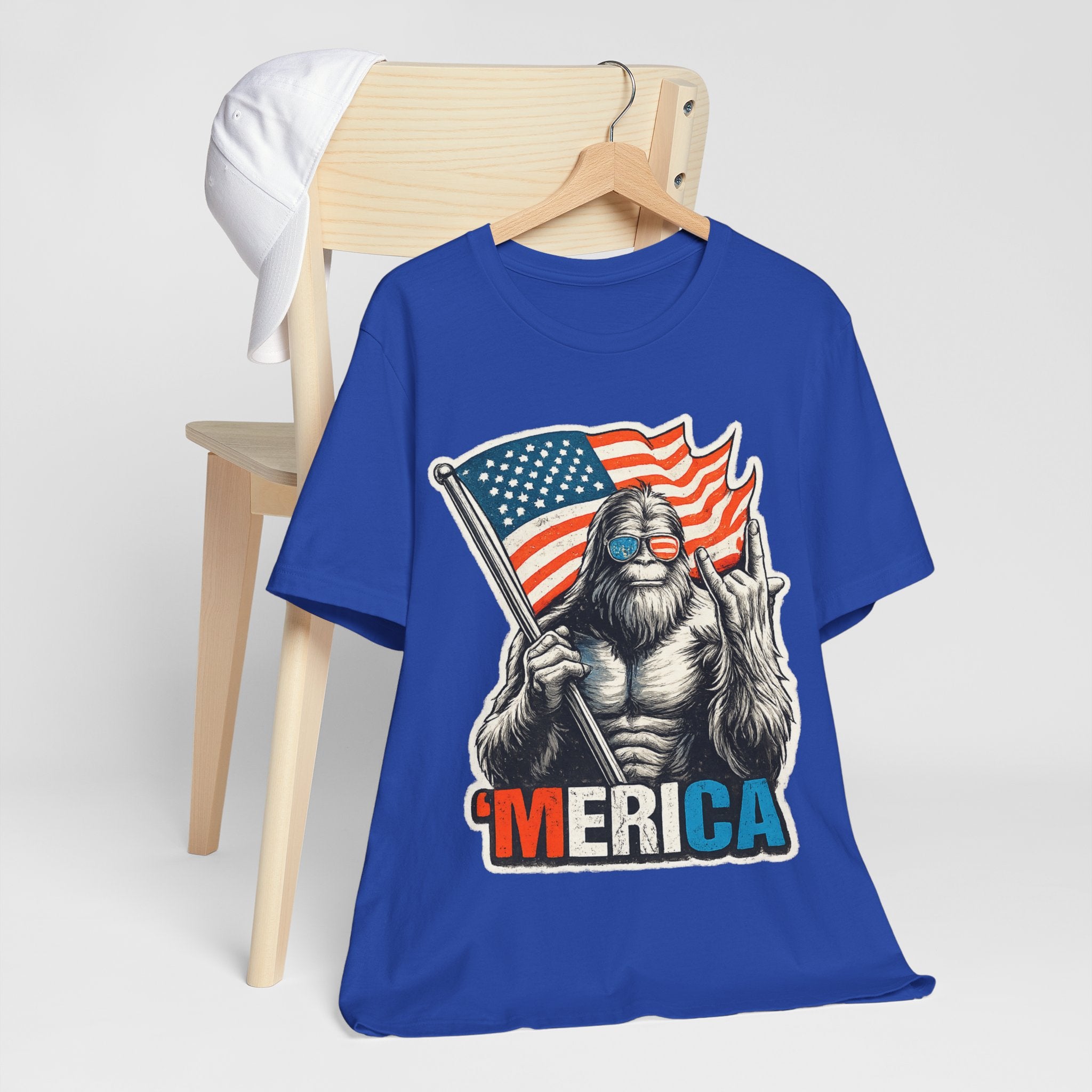 'Merica Bigfoot Flag T-Shirt — Patriotic 4th of July Graphic Tee