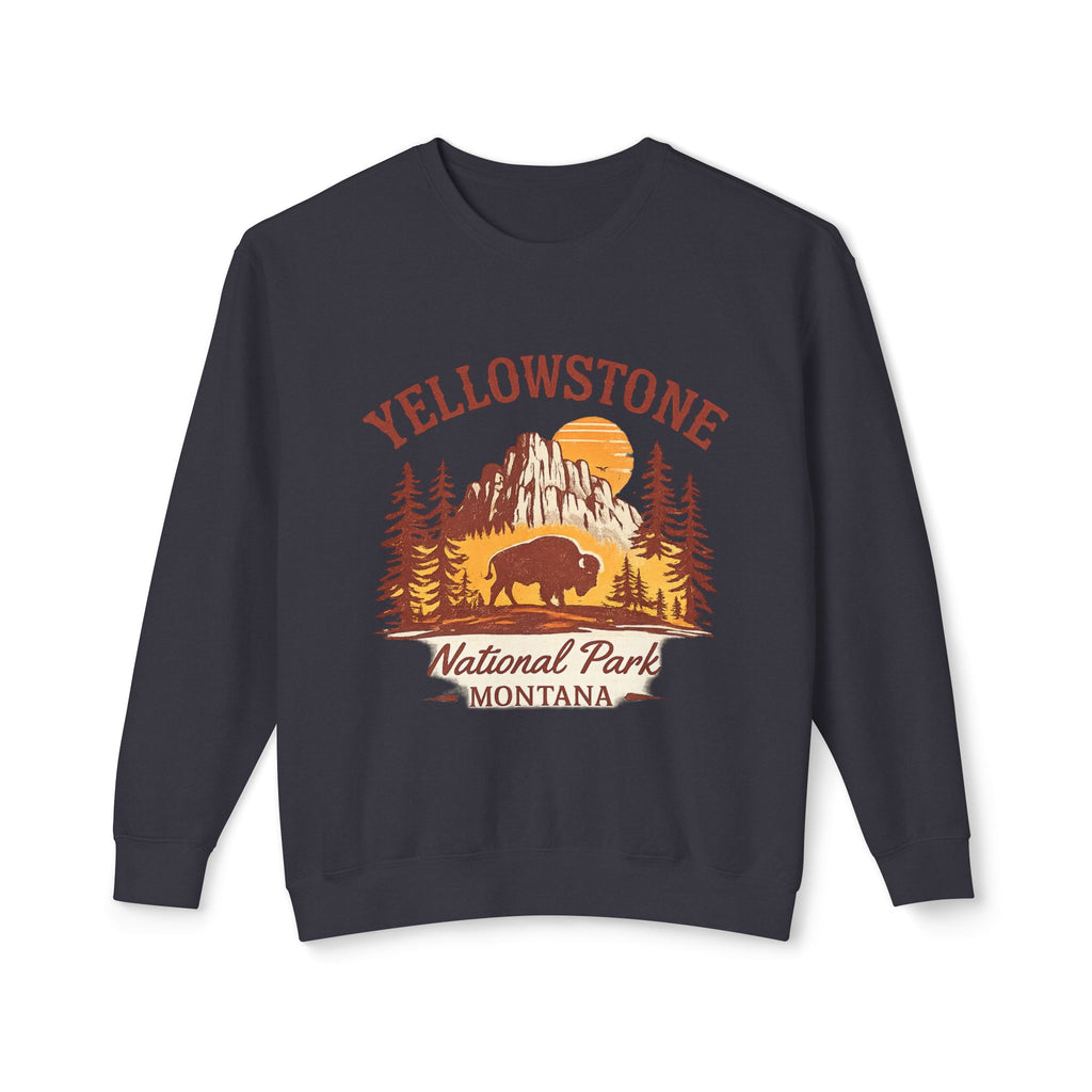Yellowstone National Park Crewneck Sweatshirt — Montana Buffalo Scenic Vintage Tee