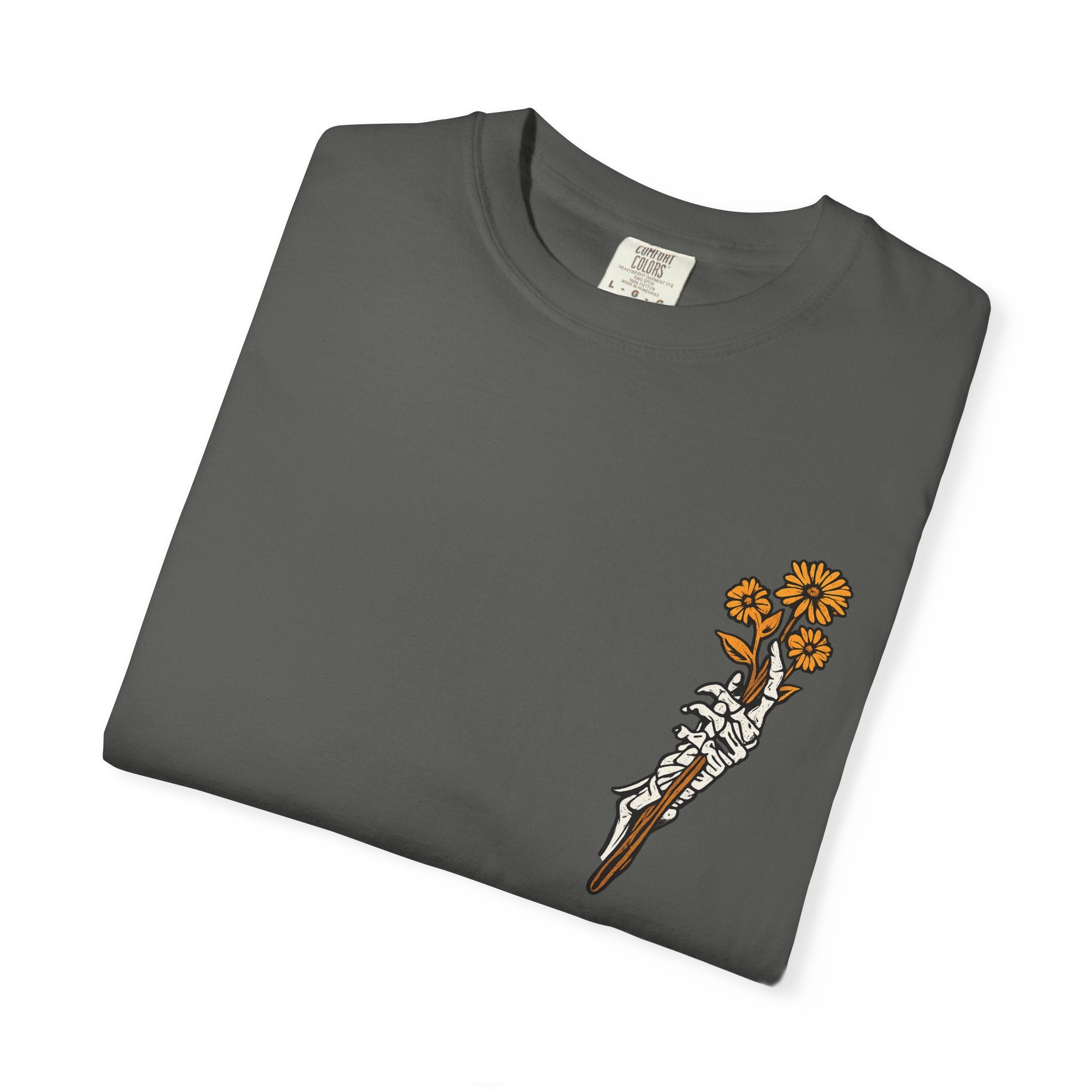 T-Shirt — "Find Someone Who Grows Flowers in the Darkest Parts of You" Floral Ribcage Graphic