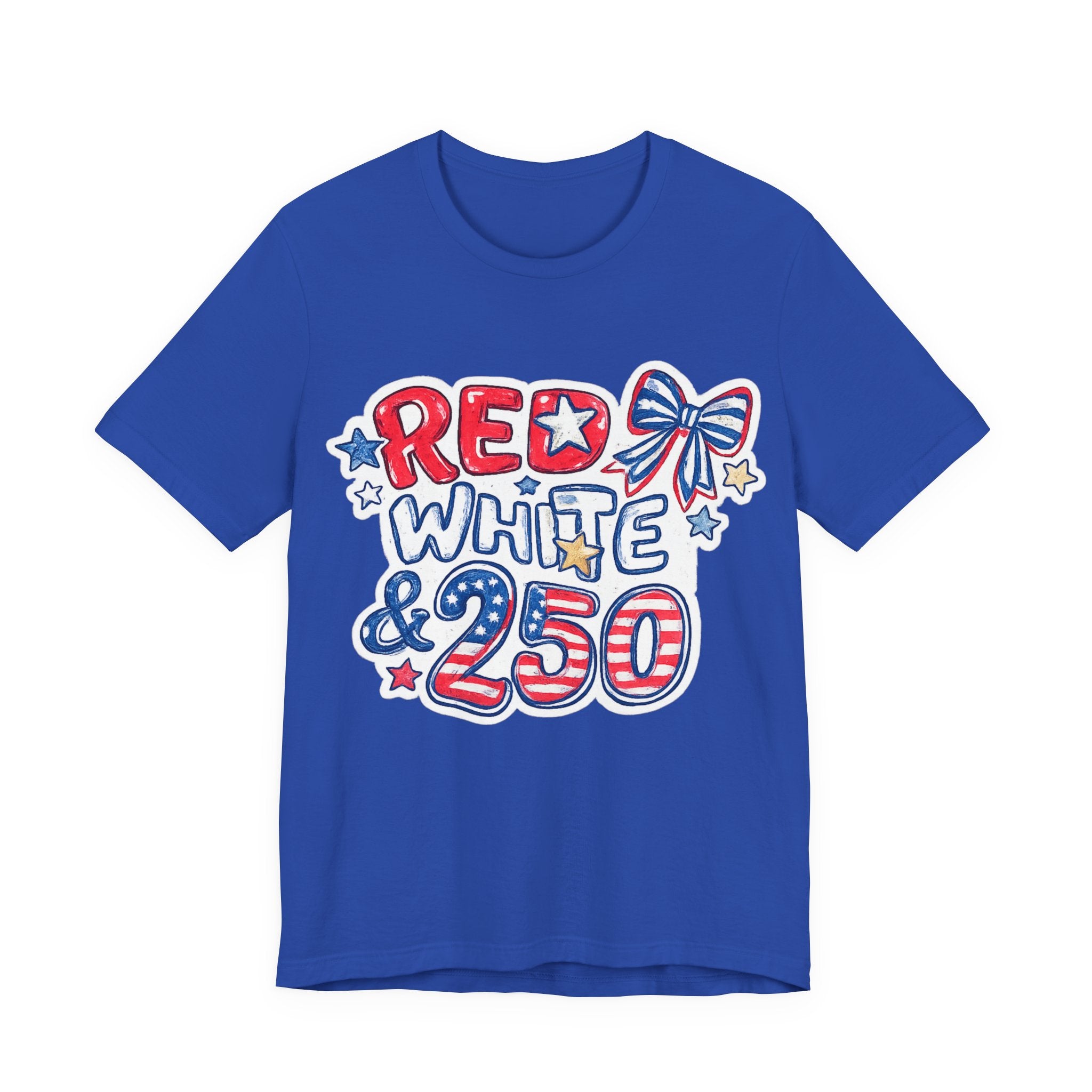 Patriotic "Red White & 250" Tee — 4th of July USA Graphic T-Shirt