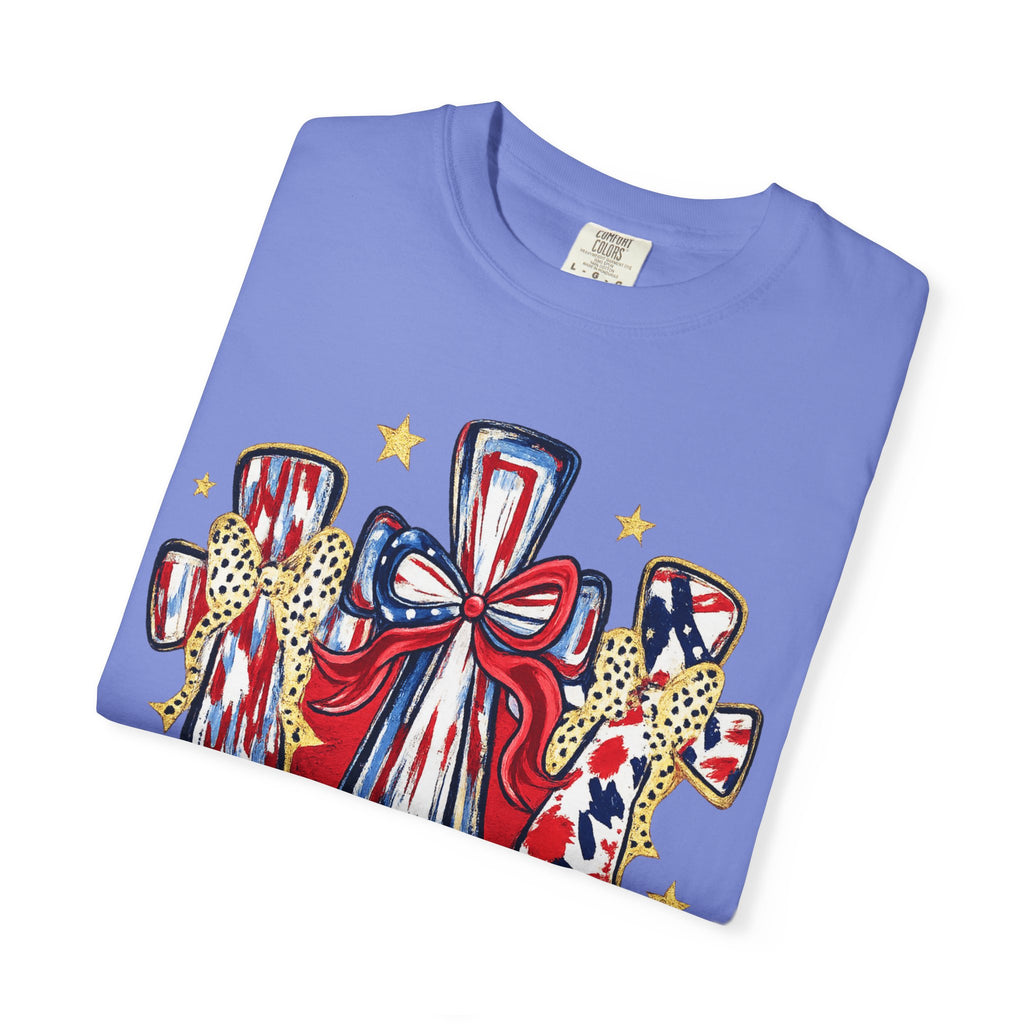 God Bless America Cross Tee — Patriotic Est. 1776 T-Shirt