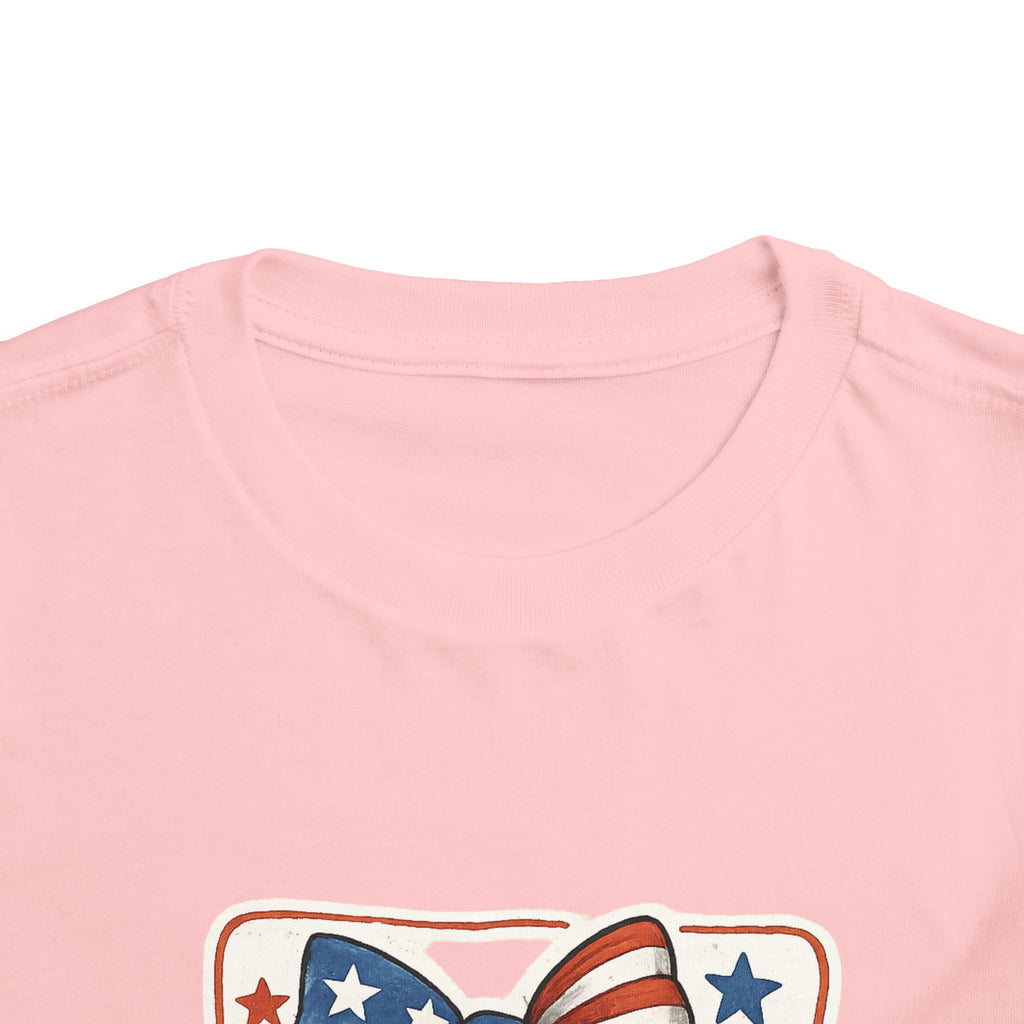Patriotic Raccoon Toddler Tee — "Feral but Free" 4th of July Shirt