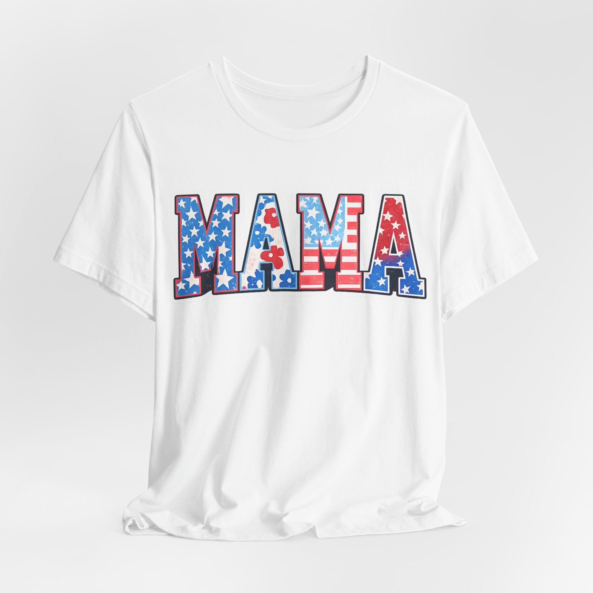 Mama Patriotic T-Shirt – Red White & Blue Stars Tee for Mother's Day and 4th of July