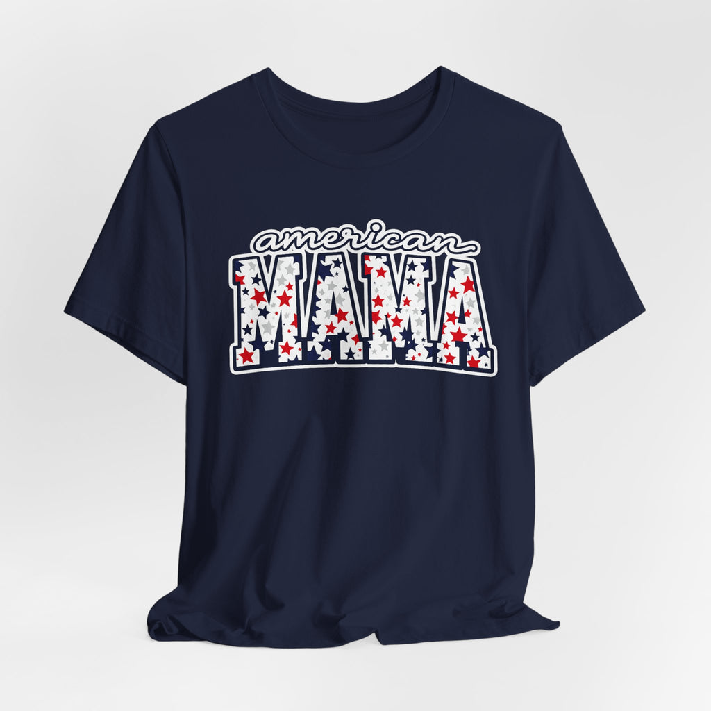 American Mama T-Shirt — Patriotic Stars & Stripes Mom Tee