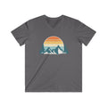 Mountain Sunset V-Neck Tee – Retro Outdoors Graphic Shirt