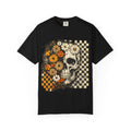 Floral Skull Checkerboard T-Shirt