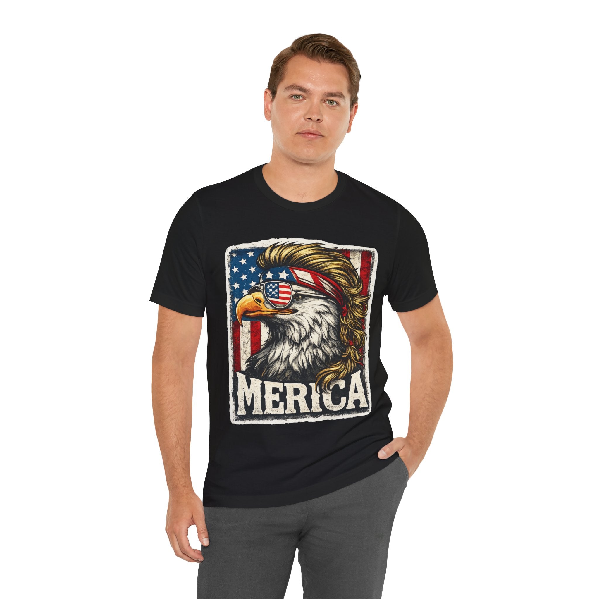 Eagle 'Merica Tee - Patriotic American Flag Bald Eagle T-Shirt