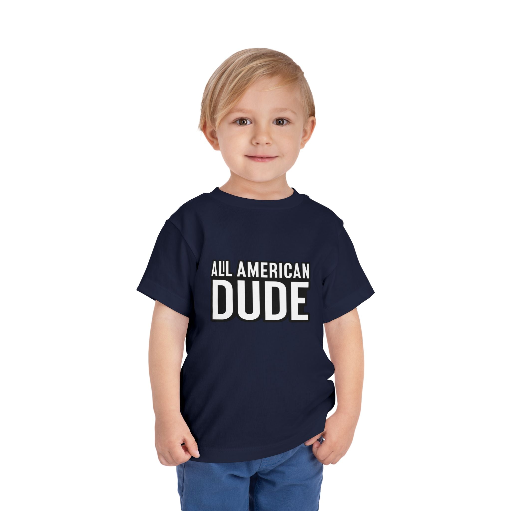 Toddler Tee — "All American Dude" Patriotic Baby Shirt