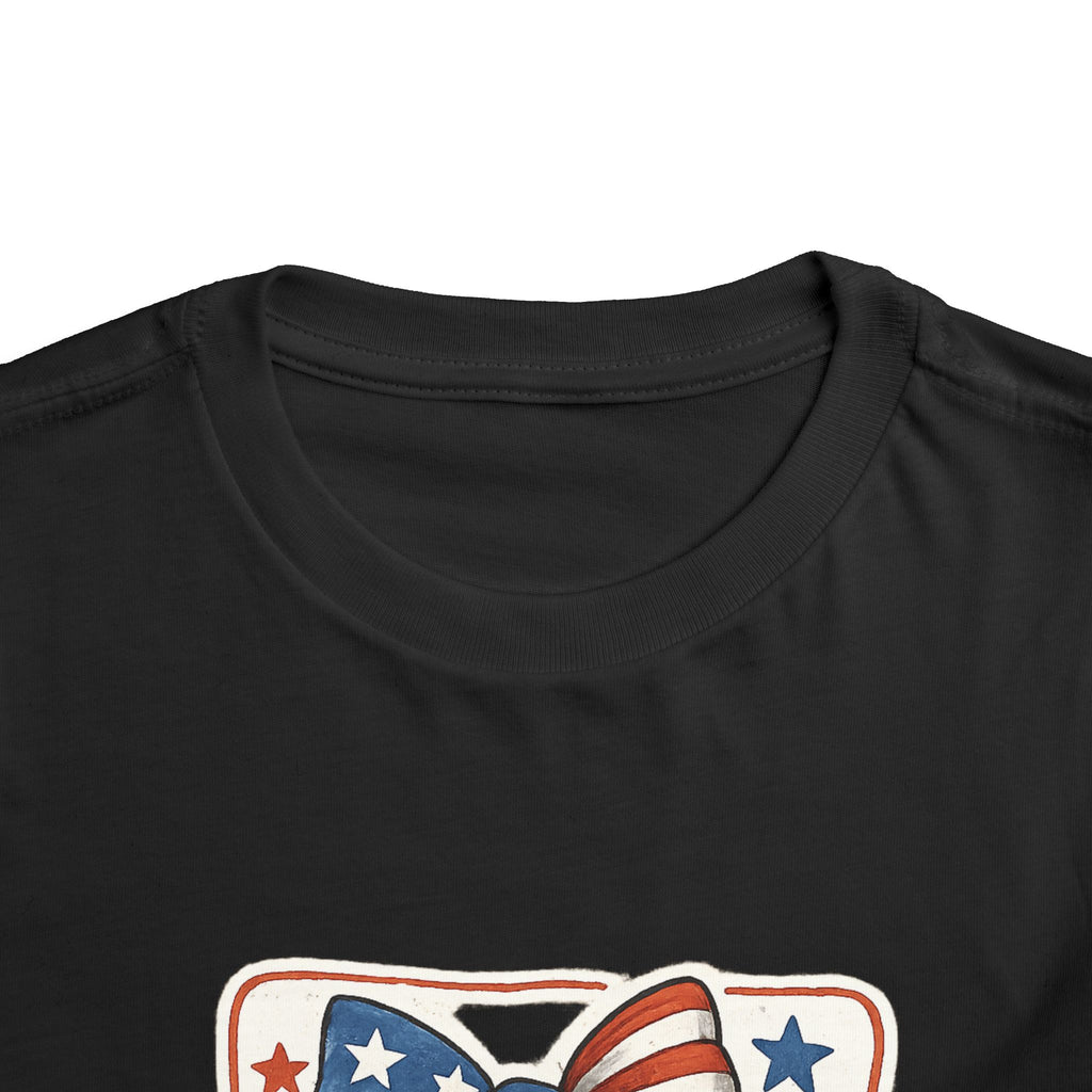 Patriotic Raccoon Toddler Tee — "Feral but Free" 4th of July Shirt