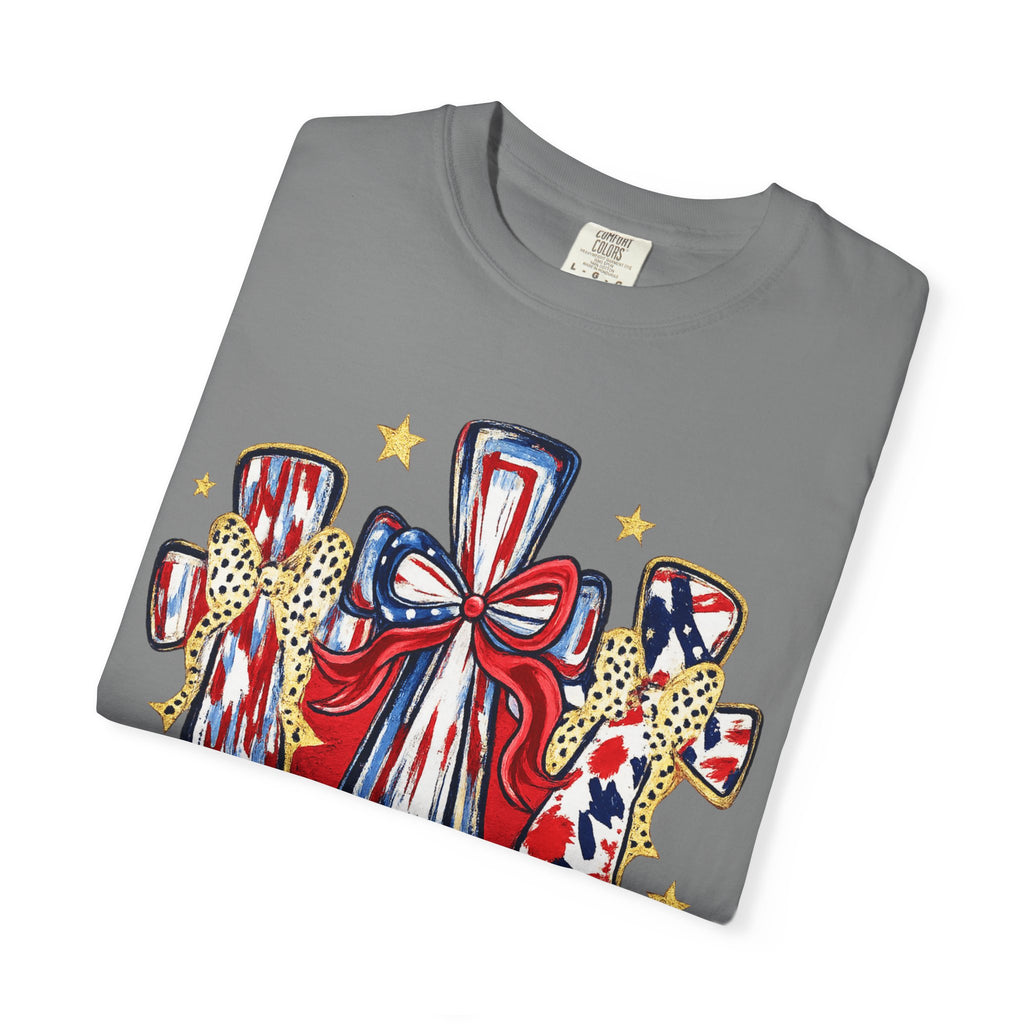 God Bless America Cross Tee — Patriotic Est. 1776 T-Shirt