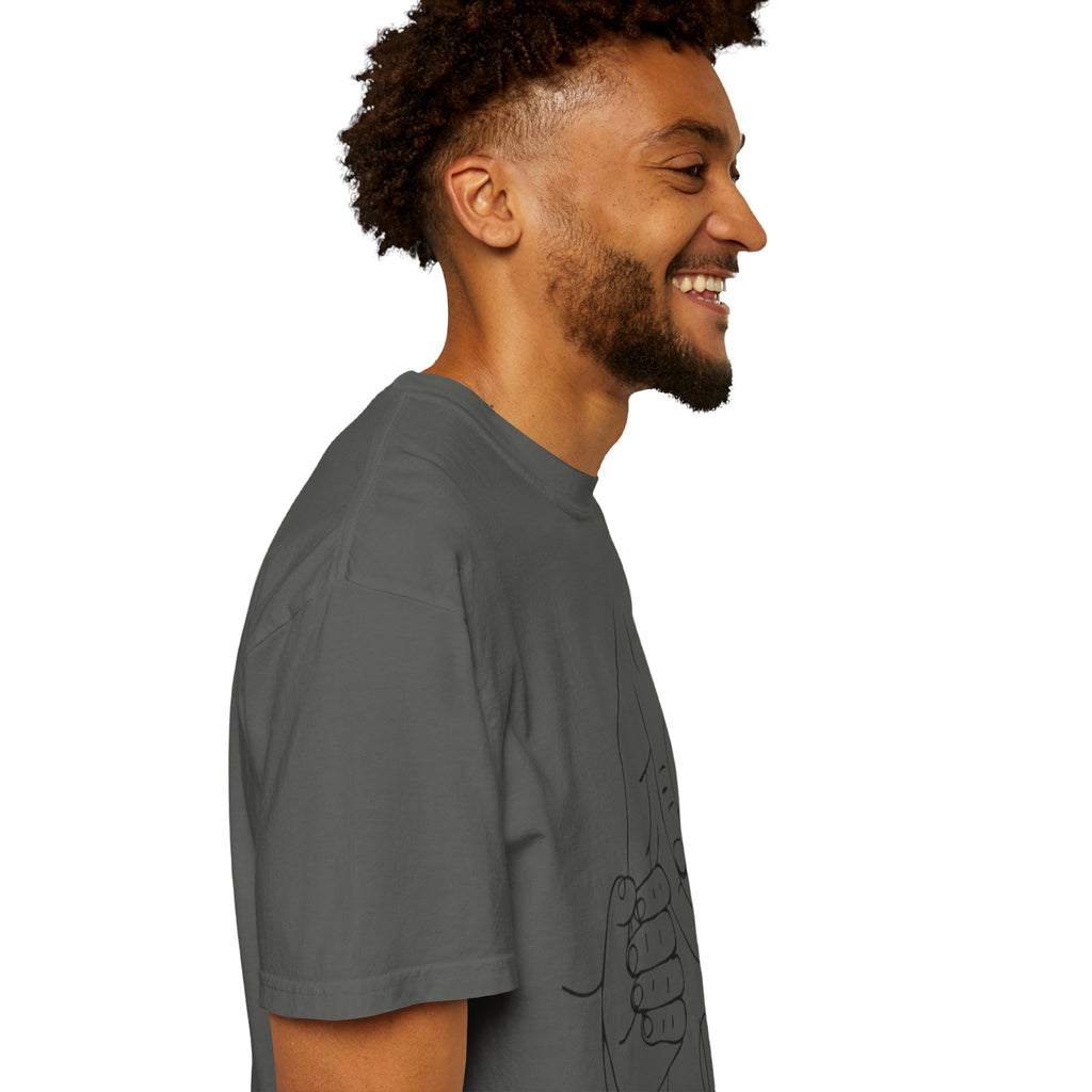 Dad Holding Baby Hand T-Shirt — Minimal Line Art Fatherhood Tee