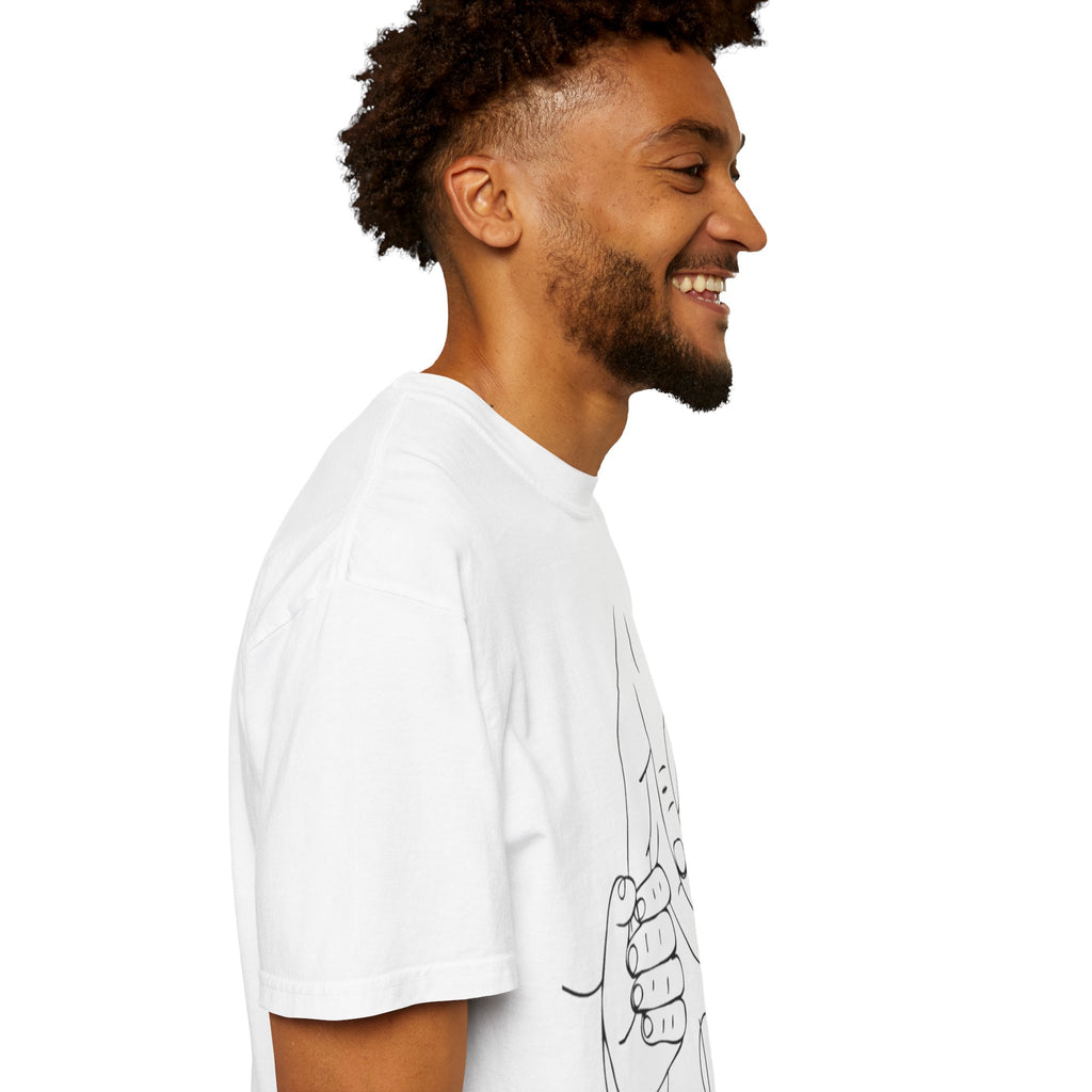 Dad Holding Baby Hand T-Shirt — Minimal Line Art Fatherhood Tee