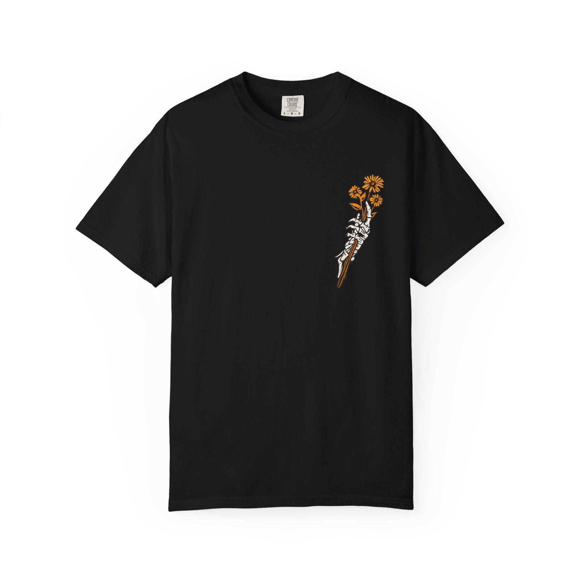 T-Shirt — "Find Someone Who Grows Flowers in the Darkest Parts of You" Floral Ribcage Graphic