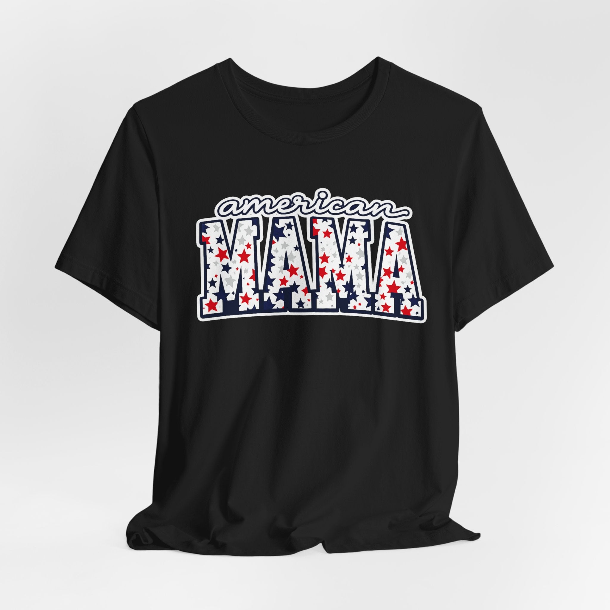 American Mama T-Shirt — Patriotic Stars & Stripes Mom Tee