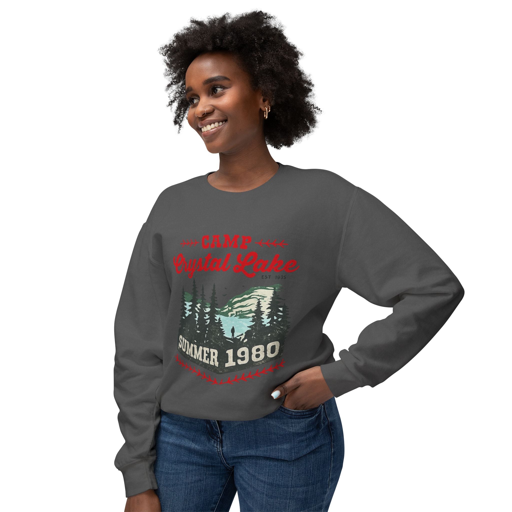 Camp Crystal Lake Sweatshirt — Vintage Summer 1980 Camping Crewneck