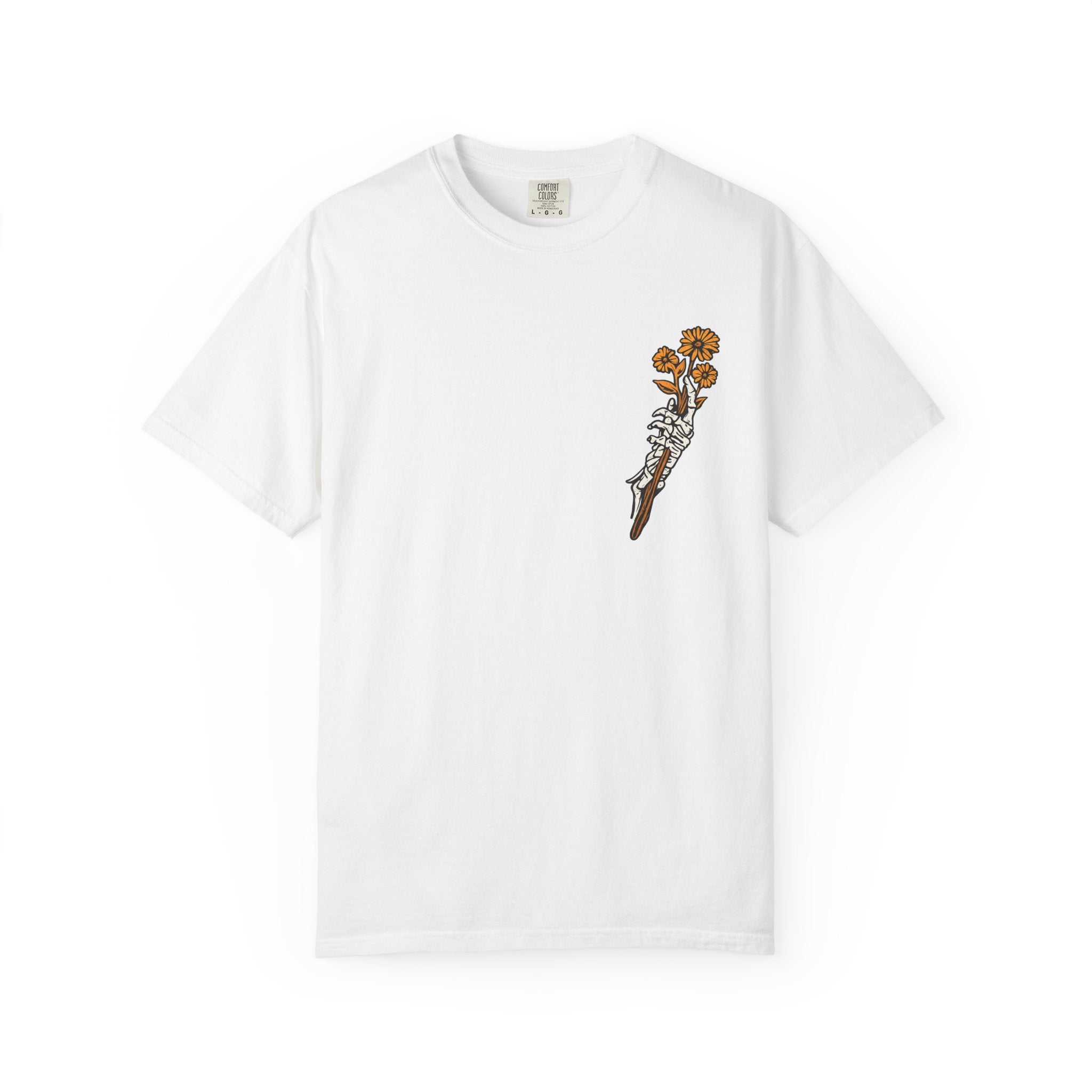T-Shirt — "Find Someone Who Grows Flowers in the Darkest Parts of You" Floral Ribcage Graphic
