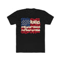 Floral American Flag T‑Shirt — Patriotic Red White & Blue Tee
