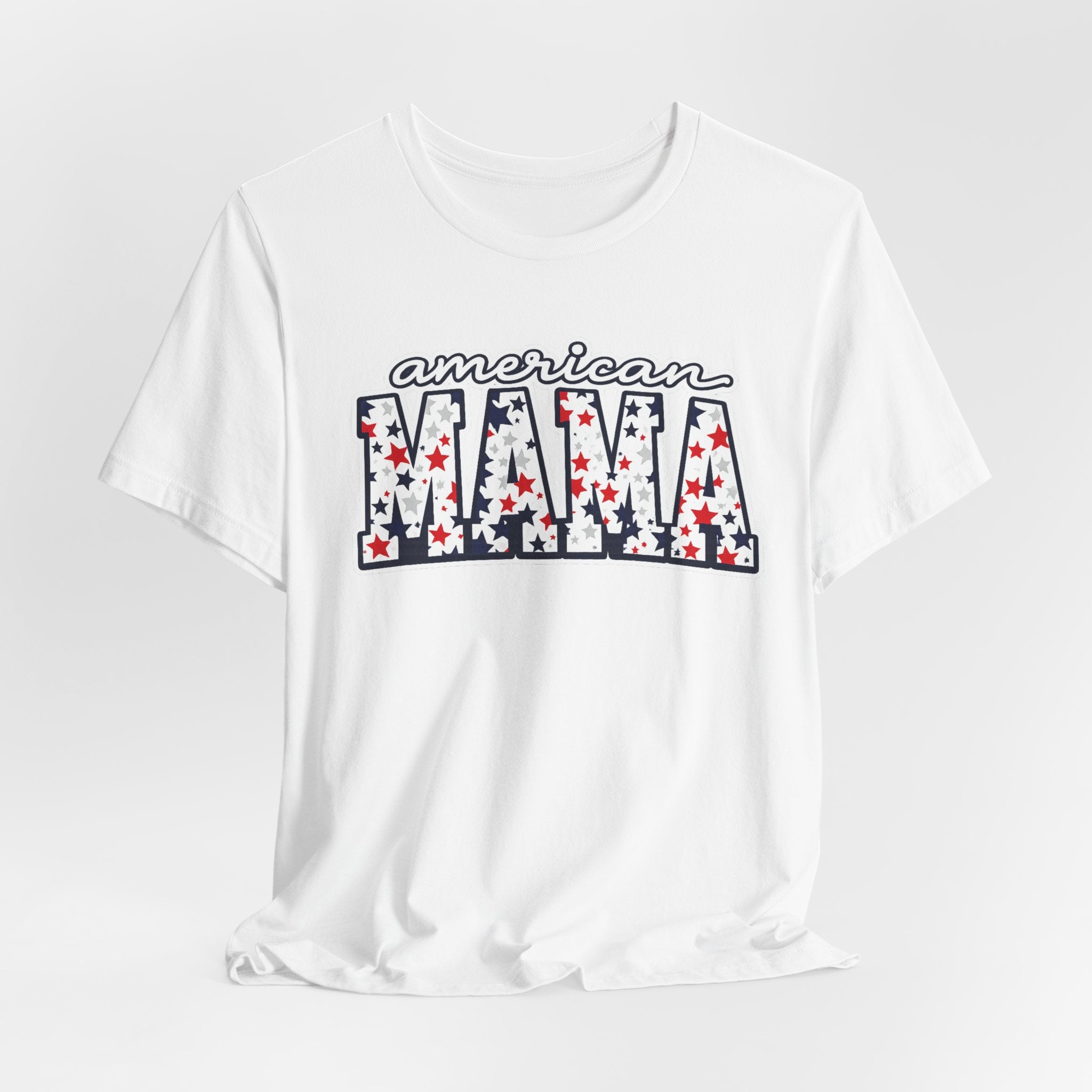 American Mama T-Shirt — Patriotic Stars & Stripes Mom Tee