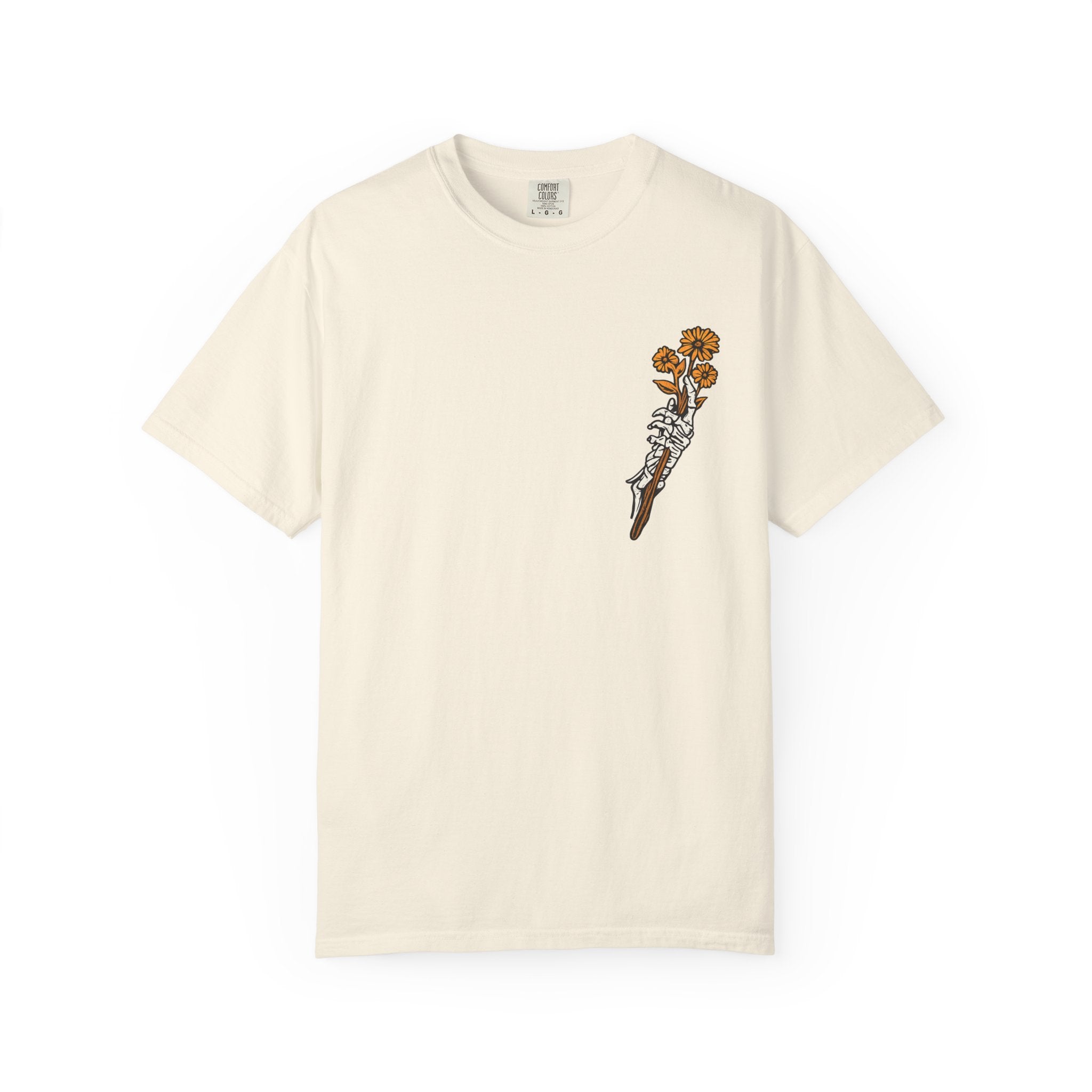 T-Shirt — "Find Someone Who Grows Flowers in the Darkest Parts of You" Floral Ribcage Graphic