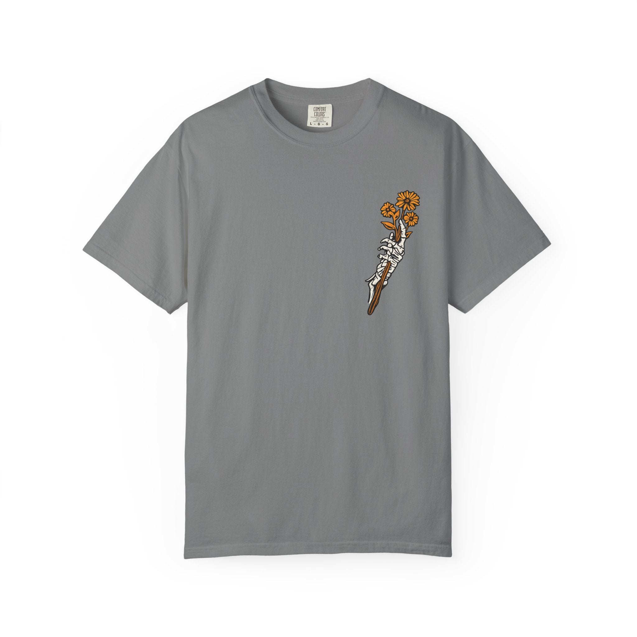 T-Shirt — "Find Someone Who Grows Flowers in the Darkest Parts of You" Floral Ribcage Graphic