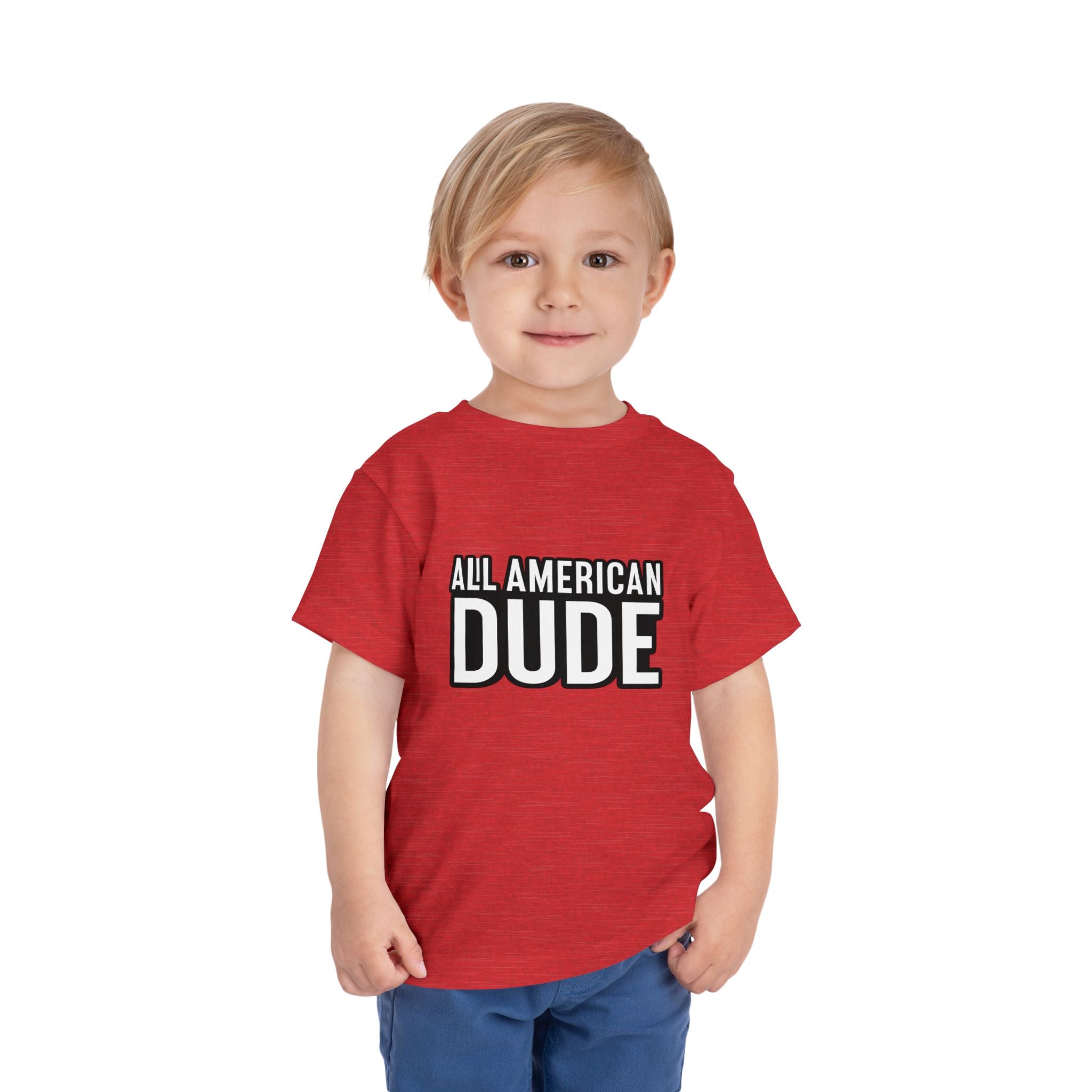 Toddler Tee — "All American Dude" Patriotic Baby Shirt