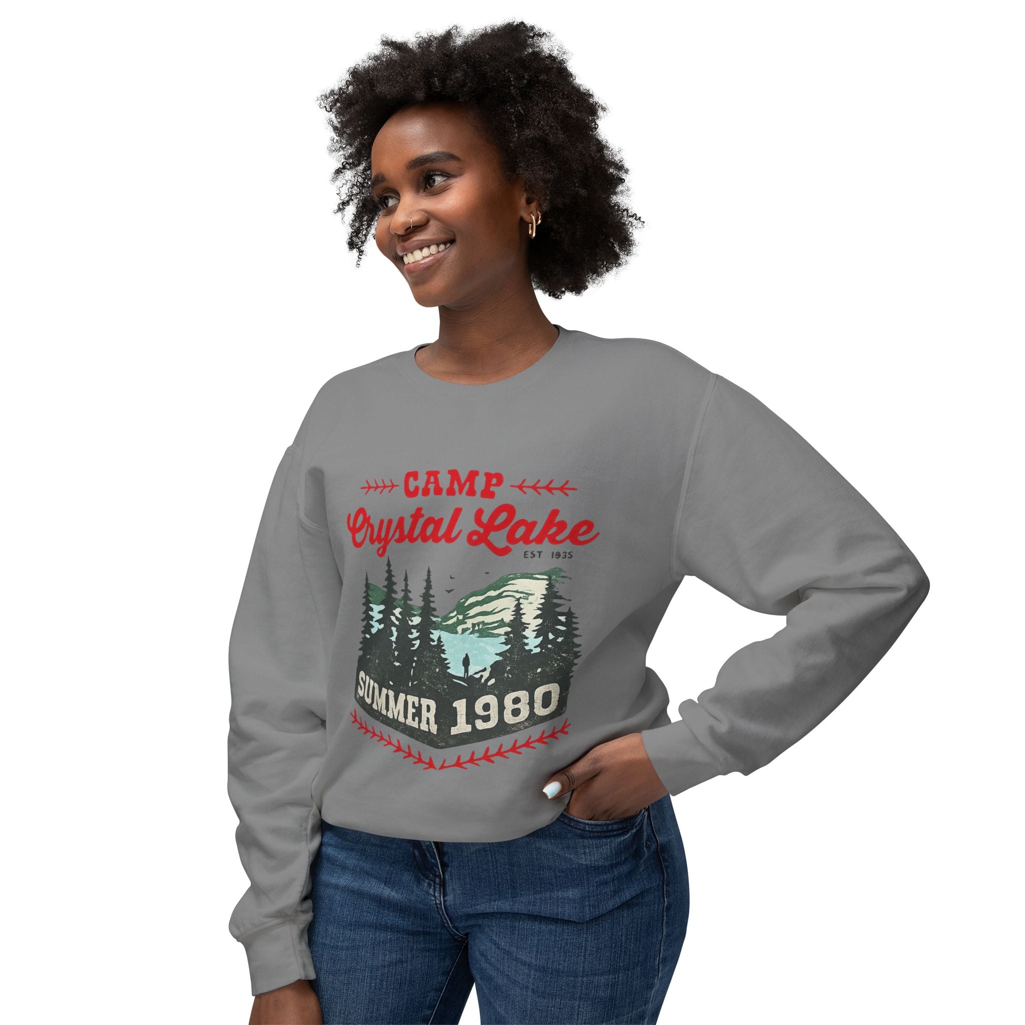 Camp Crystal Lake Sweatshirt — Vintage Summer 1980 Camping Crewneck