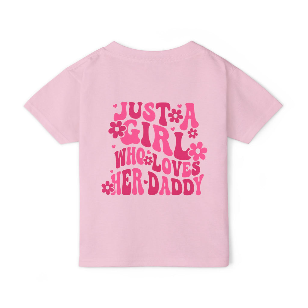Toddler T-Shirt — "Just a Girl Who Loves Her Daddy" Pink Flower Design