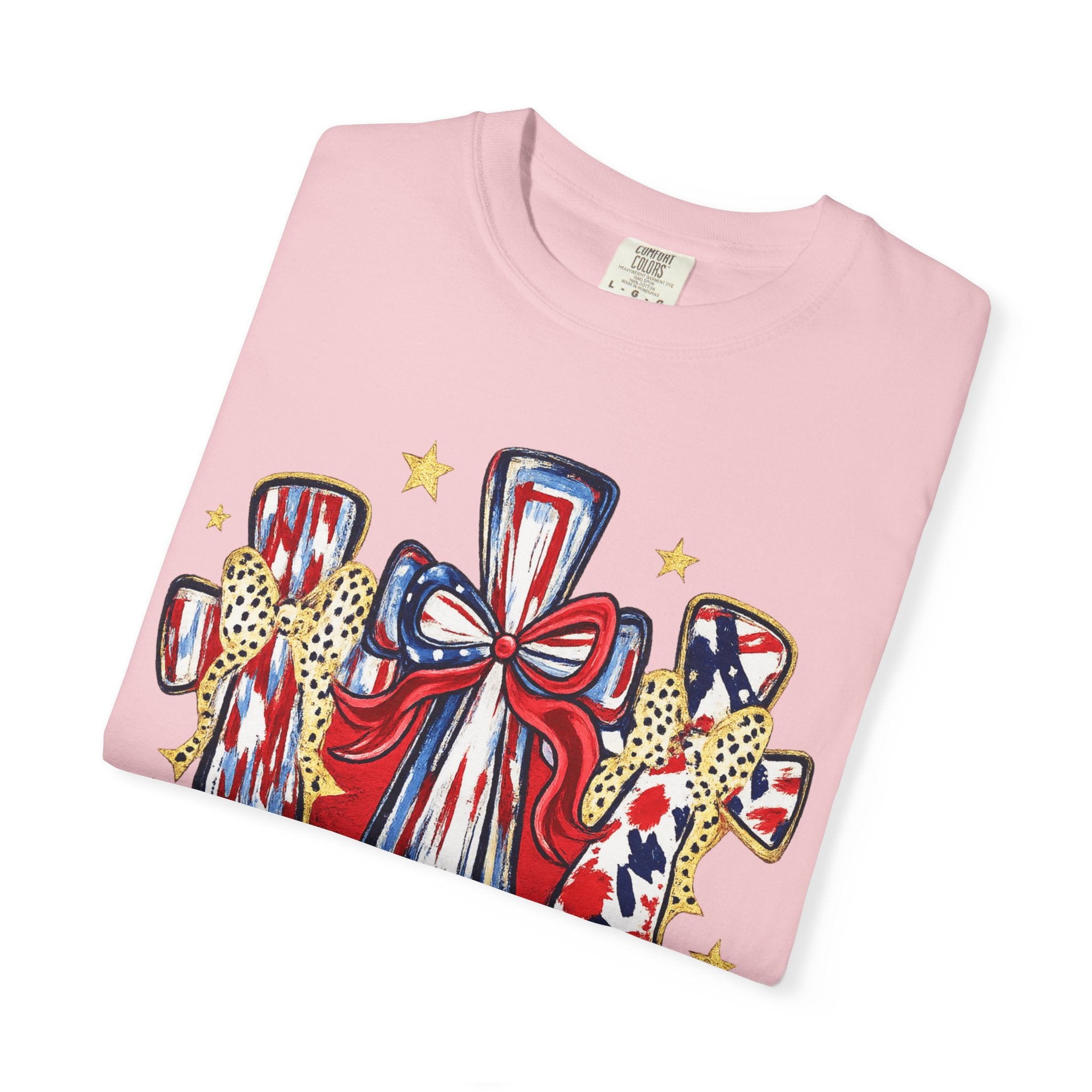 God Bless America Cross Tee — Patriotic Est. 1776 T-Shirt