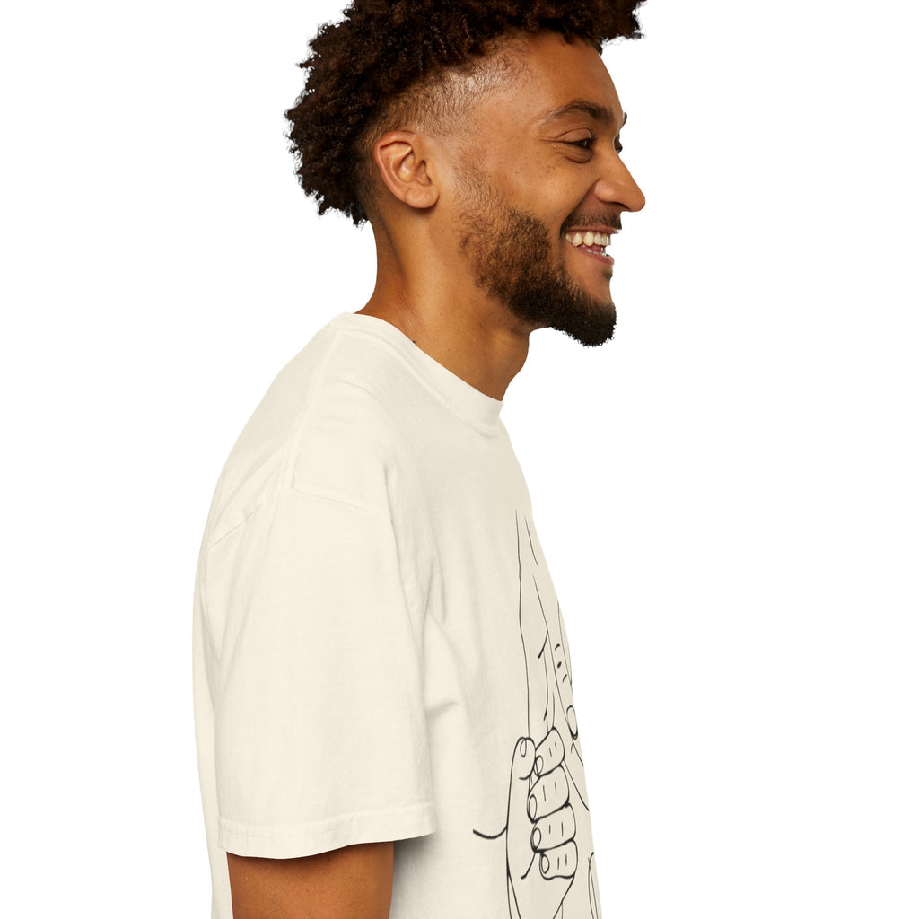 Dad Holding Baby Hand T-Shirt — Minimal Line Art Fatherhood Tee