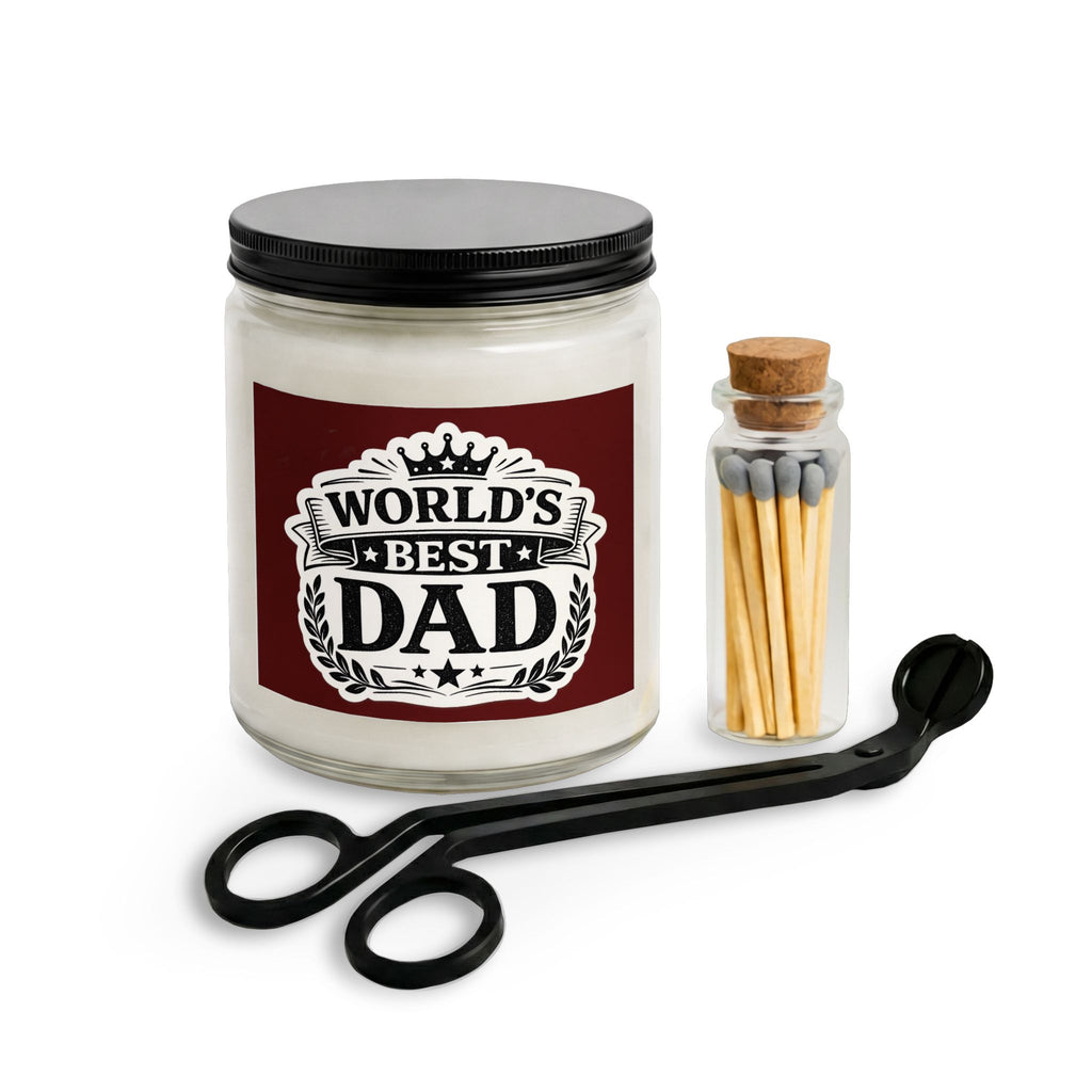 World's Best Dad Candle Set with Matches & Wick Trimmer — Gift for Father’s Day