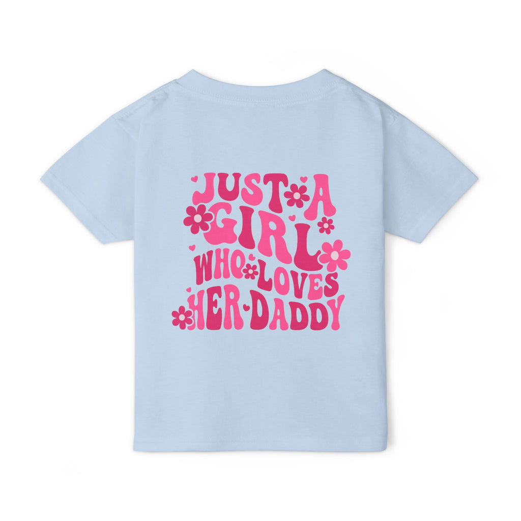 Toddler T-Shirt — "Just a Girl Who Loves Her Daddy" Pink Flower Design