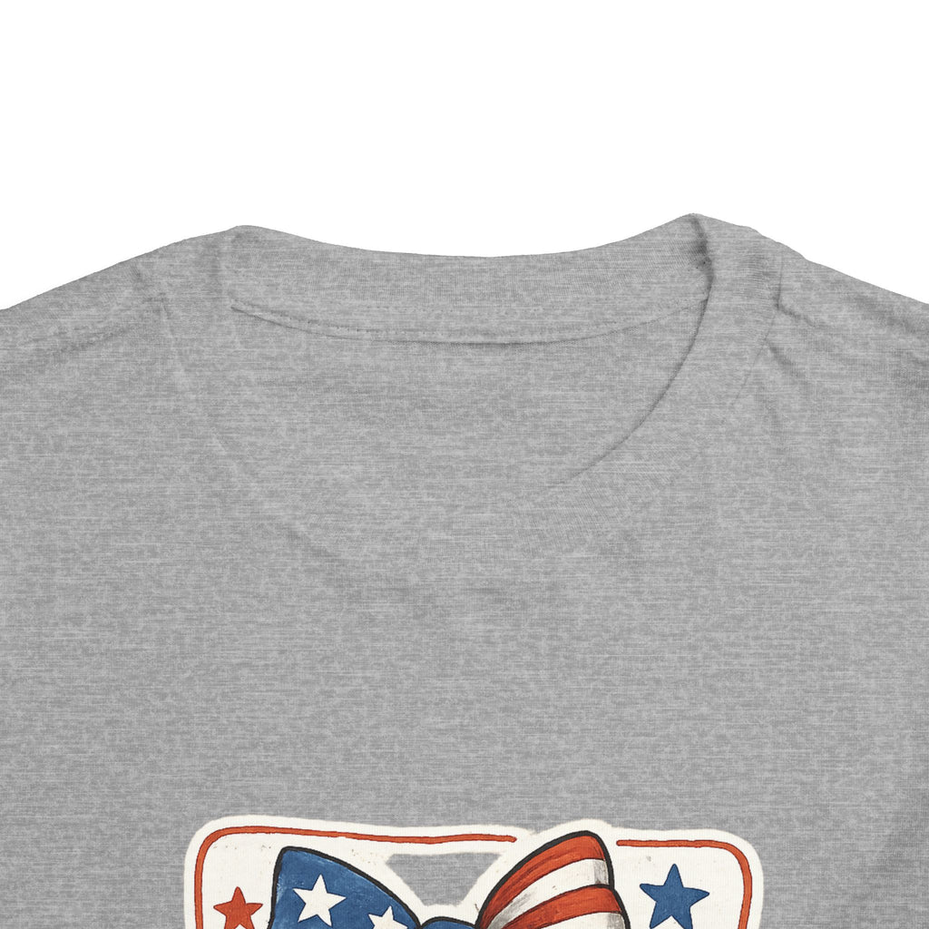 Patriotic Raccoon Toddler Tee — "Feral but Free" 4th of July Shirt