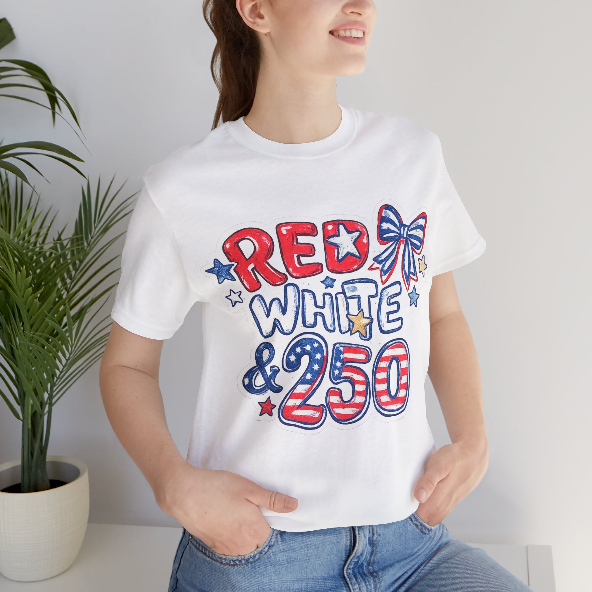 Patriotic "Red White & 250" Tee — 4th of July USA Graphic T-Shirt