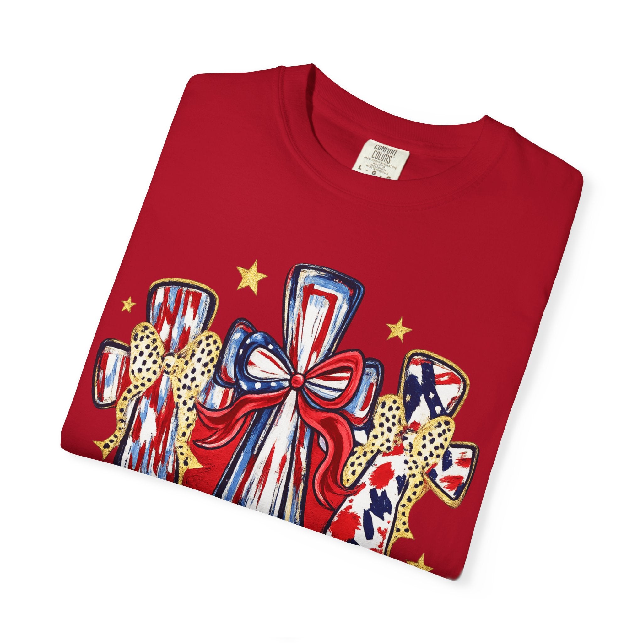 God Bless America Cross Tee — Patriotic Est. 1776 T-Shirt