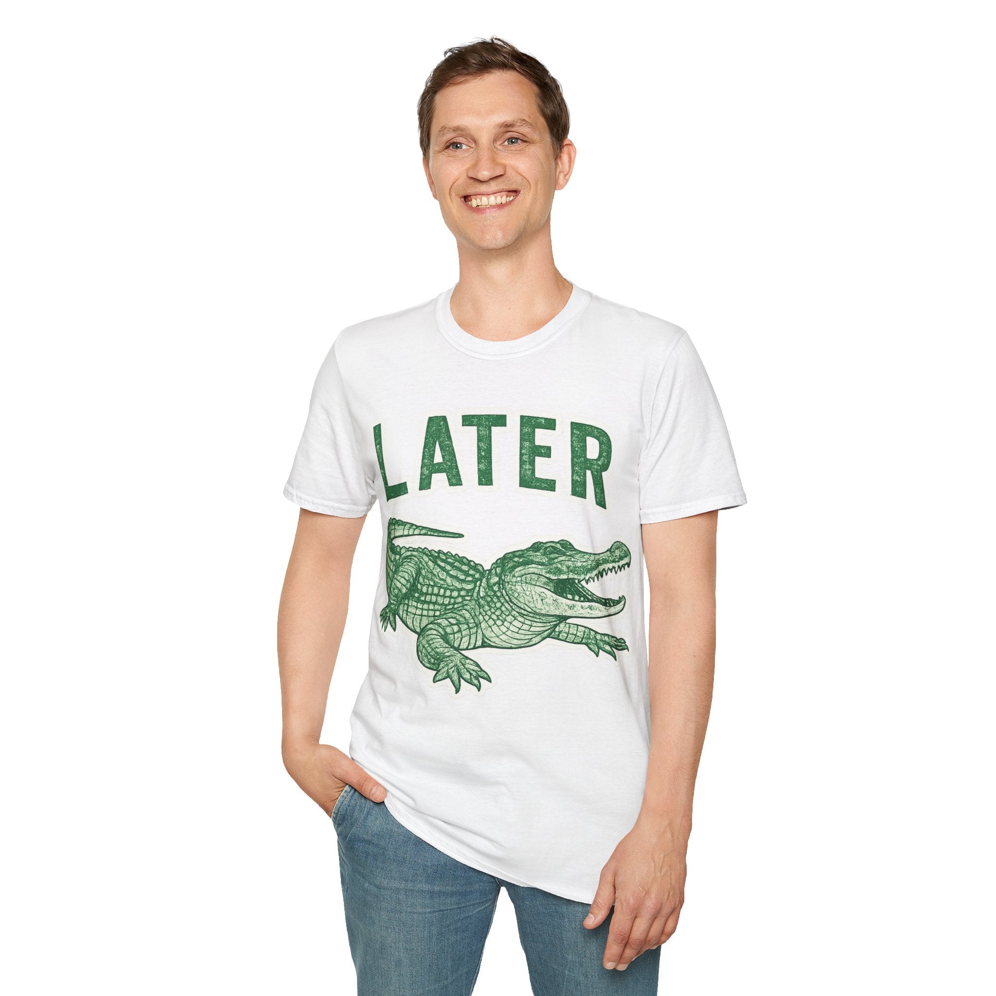 Later Alligator T-Shirt — Retro Green Gator Graphic Tee
