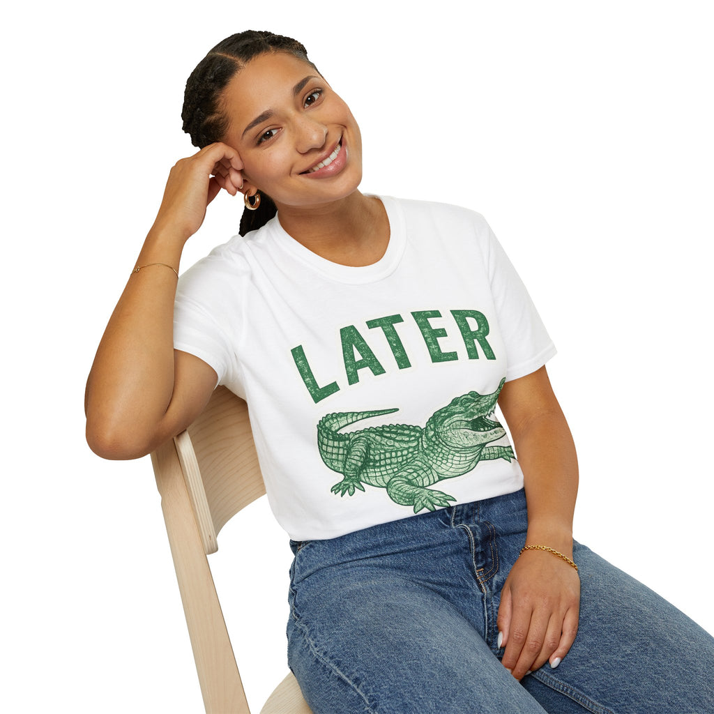 Later Alligator T-Shirt — Retro Green Gator Graphic Tee