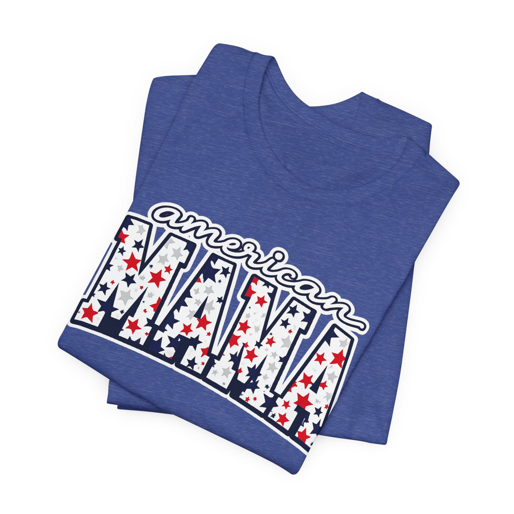 American Mama T-Shirt — Patriotic Stars & Stripes Mom Tee